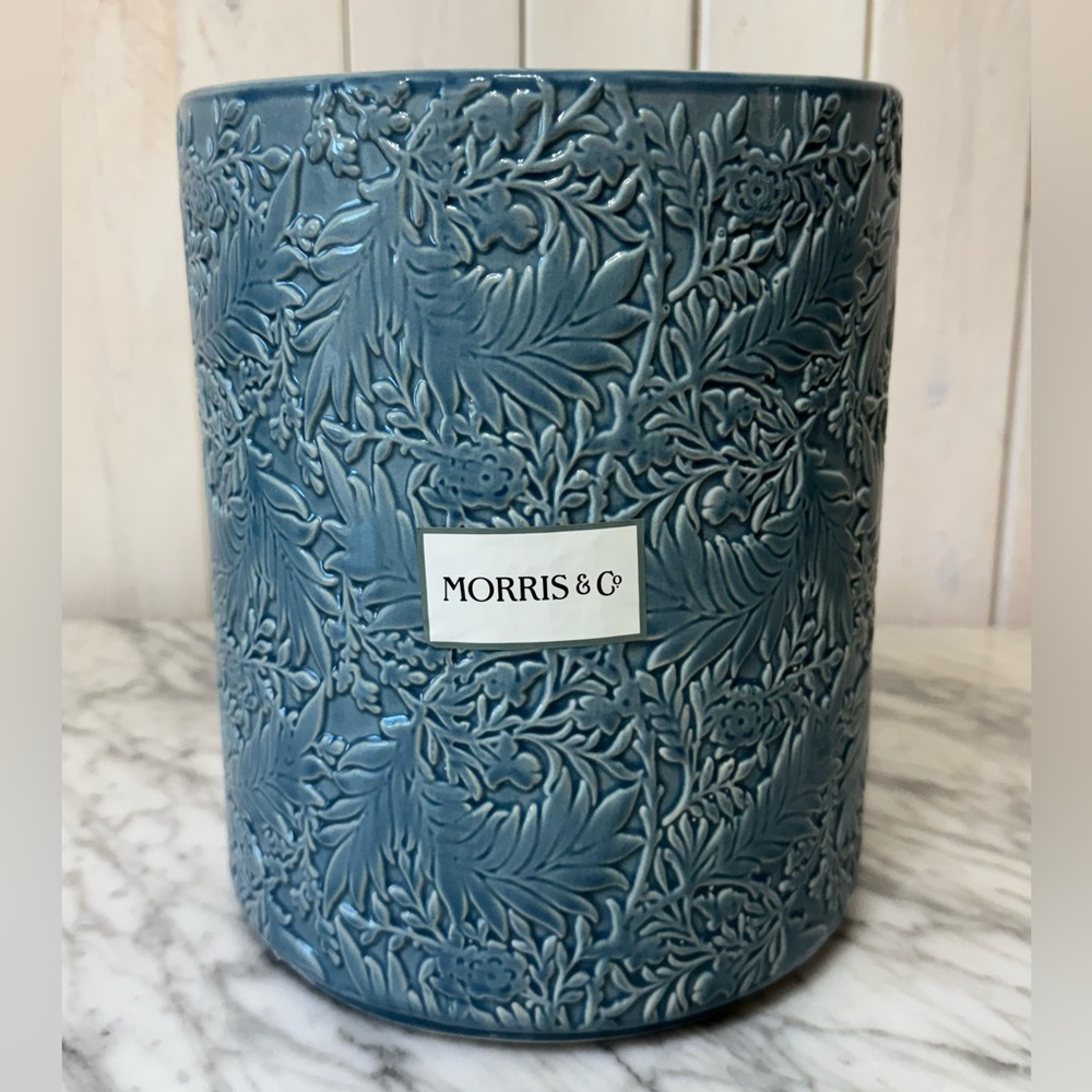 Morris & Co., Floral Ceramic Waste Bin, Blue